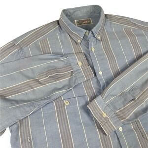 Vintage 90s Levi's International Collection Button Up Light Blue Strip Men's L